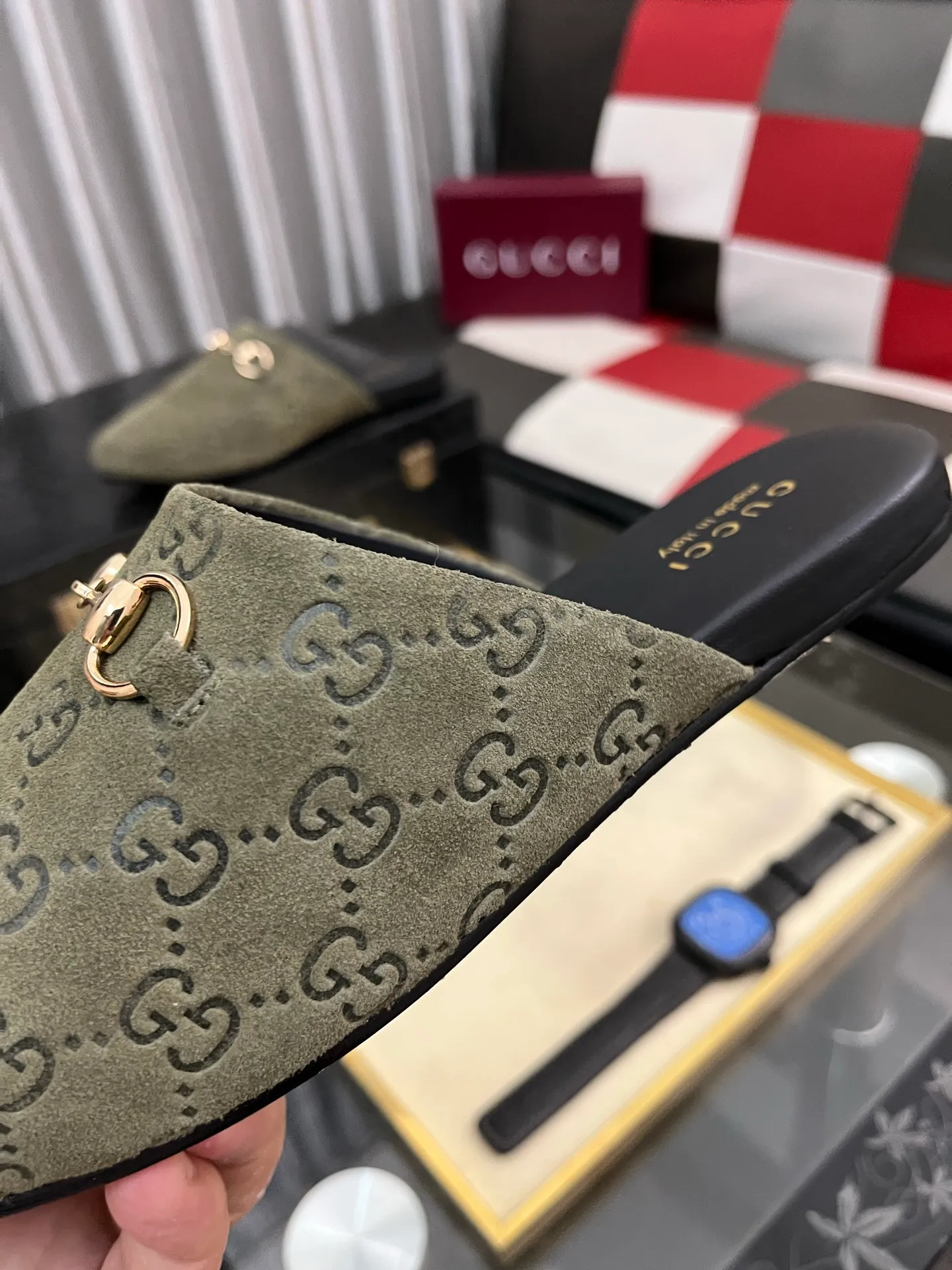Men's shoes 💰480⌚️⌚️[Gucci] 2024 new season half-slip men's shoes, made of Italian imported first-layer frosted cowhide➕sheepskin lining, original hardware buckle, original combination wear-resistant outsole, real shot 🎬 Very comfortable on the feet, size 36-44